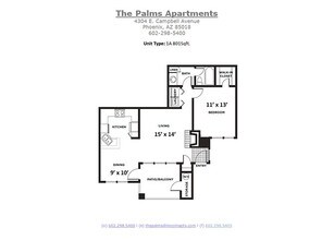 1 Bed • 1 Bath 05-1029 floor plan